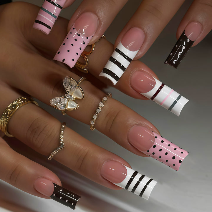 Nail Art Set with Creative Stripe and Dot Patterns Kalsten