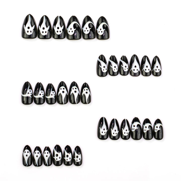 Ghost-Themed Press-On Nail Art Set Kalsten