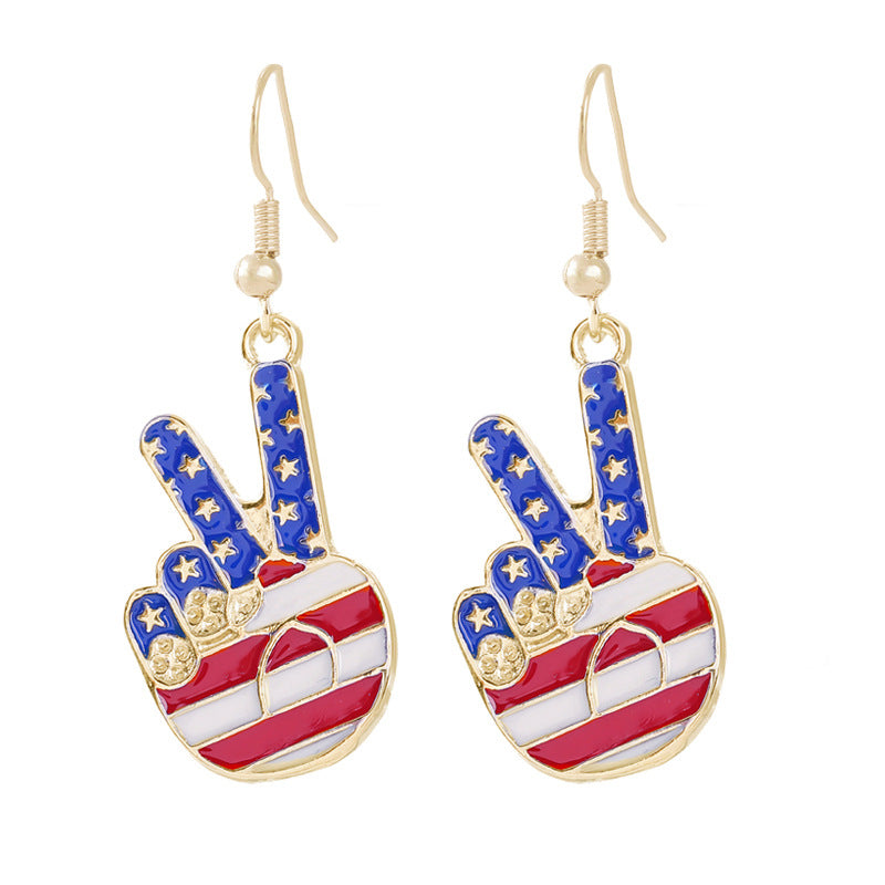 Women nan enamel horseshoe earrings with star motif and fishhook closure Kalsten