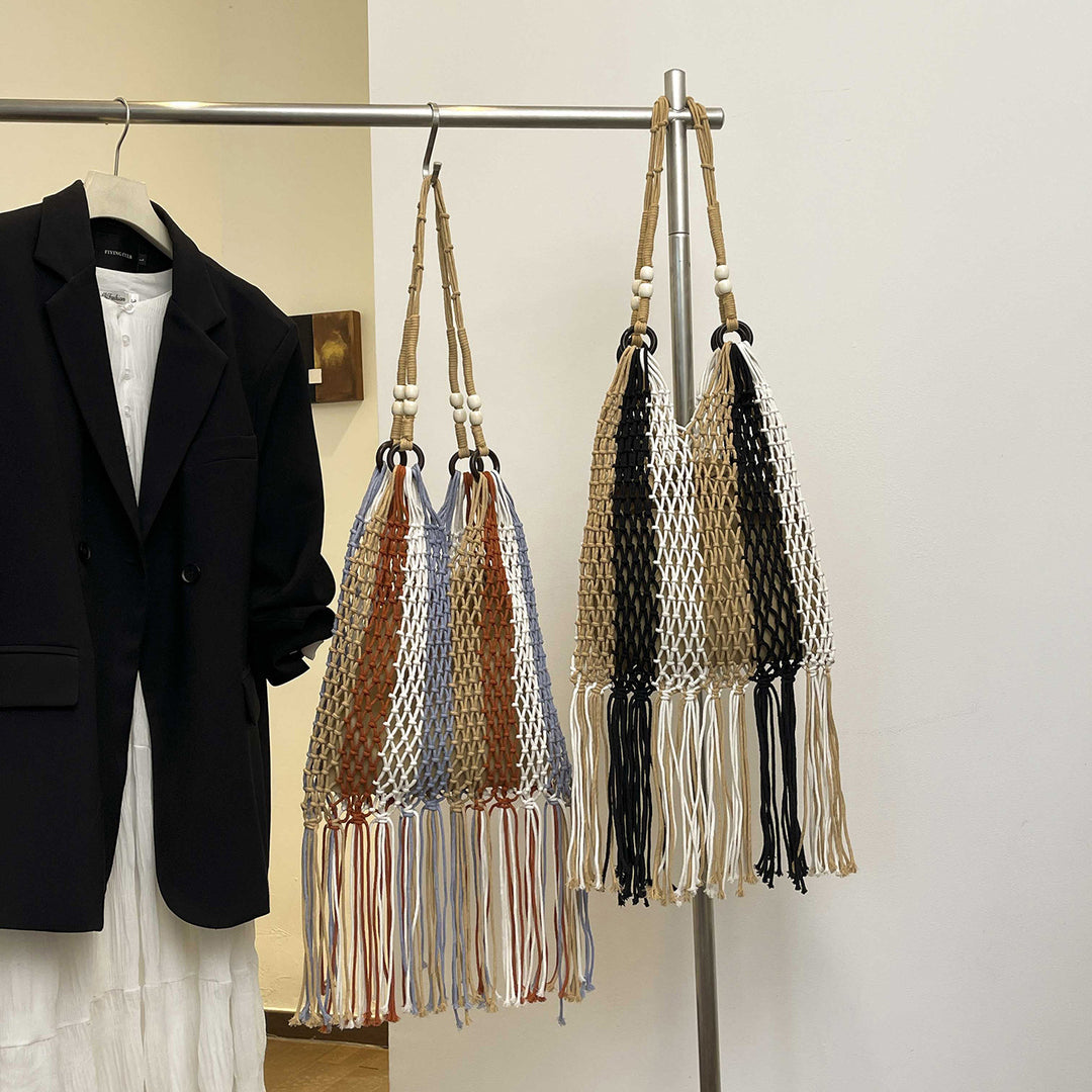 Macrame Tote Bag with Tassels Kalsten