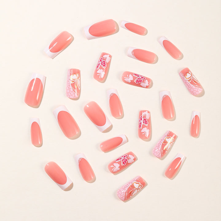 Floral Embellished Acrylic Nail Enhancements Kalsten