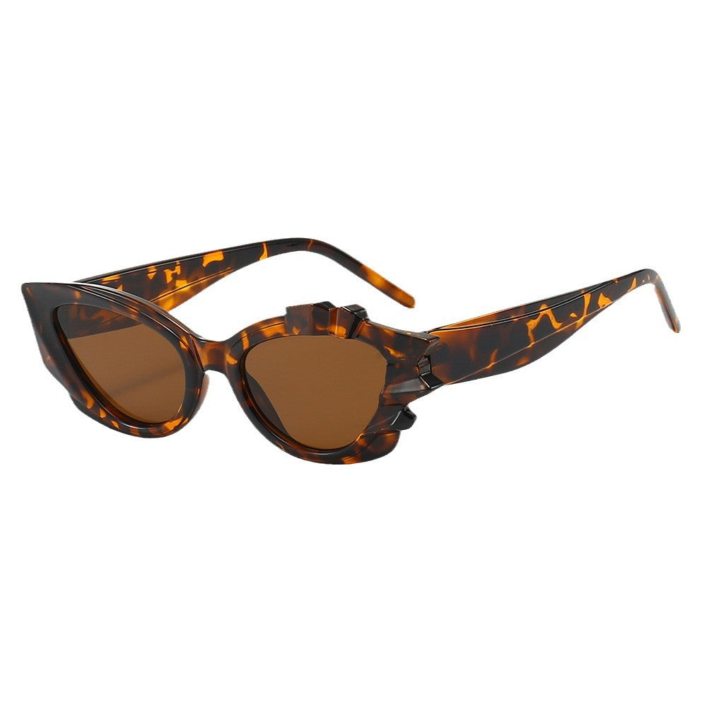 Ladies Cat-Eye Sunglasses with Eye-Catching Flower Frame Kalsten