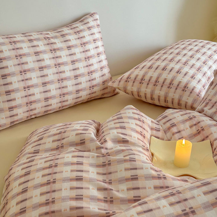Cotton percale duvet cover and pillowcase set