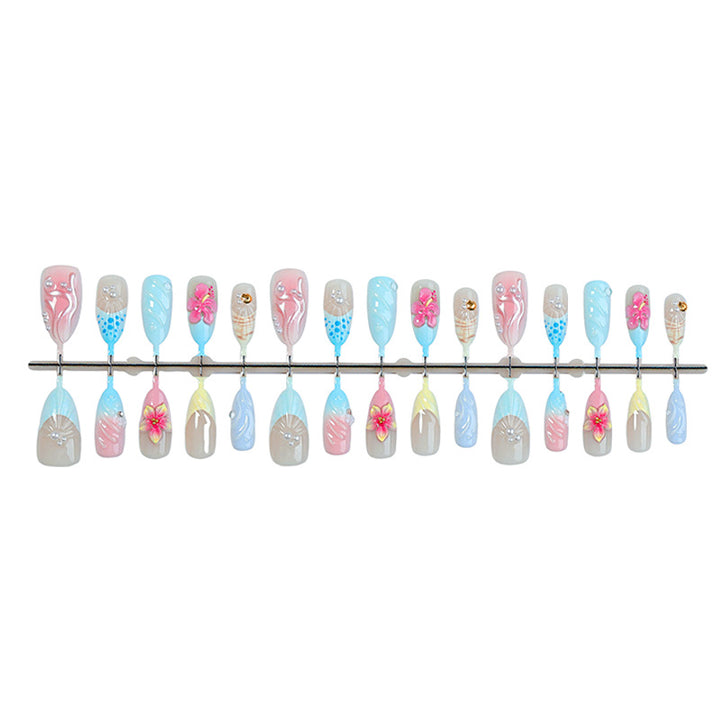 Decorative Press-On Nail Art Set with Premium Floral Designs kalsten