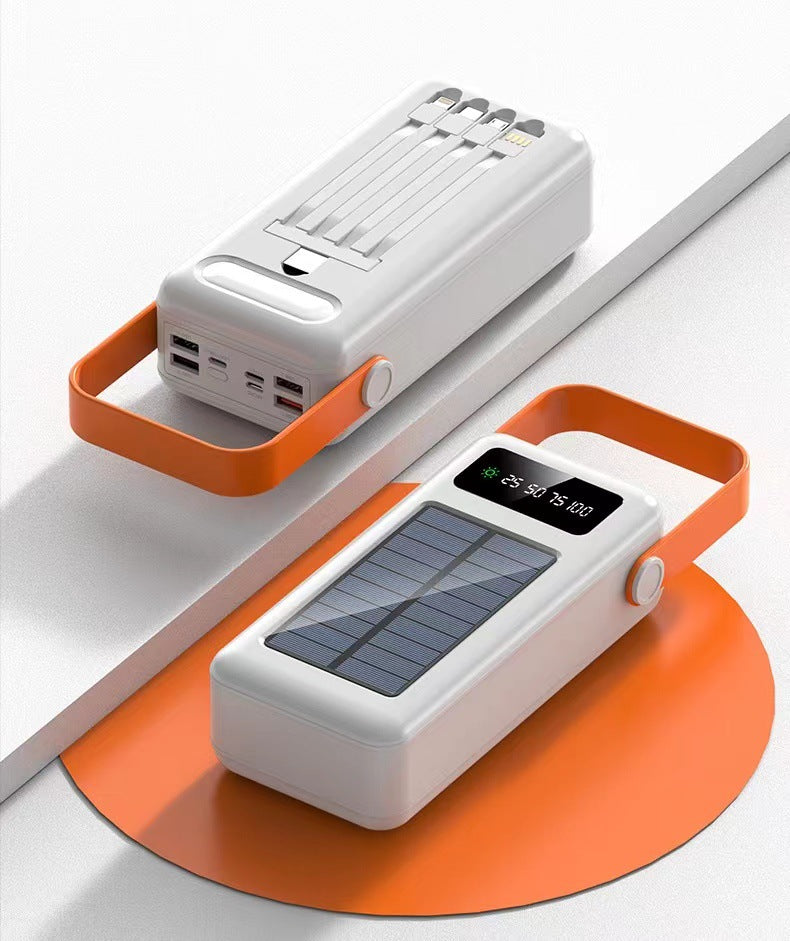 Solar-powered power bank with integrated charging cables Kalsten