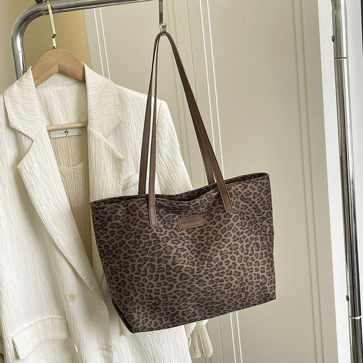 Leopard Print Canvas Tote Bag