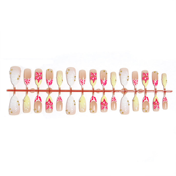 Nail art set with fine flower details Kalsten