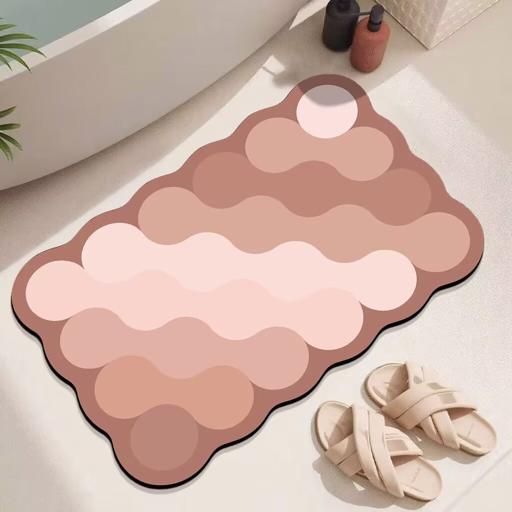 Abstract Wave Design Bath Mat Kalsten