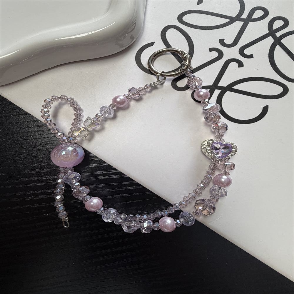 Beaded Heart Charm Keychain Kalsten