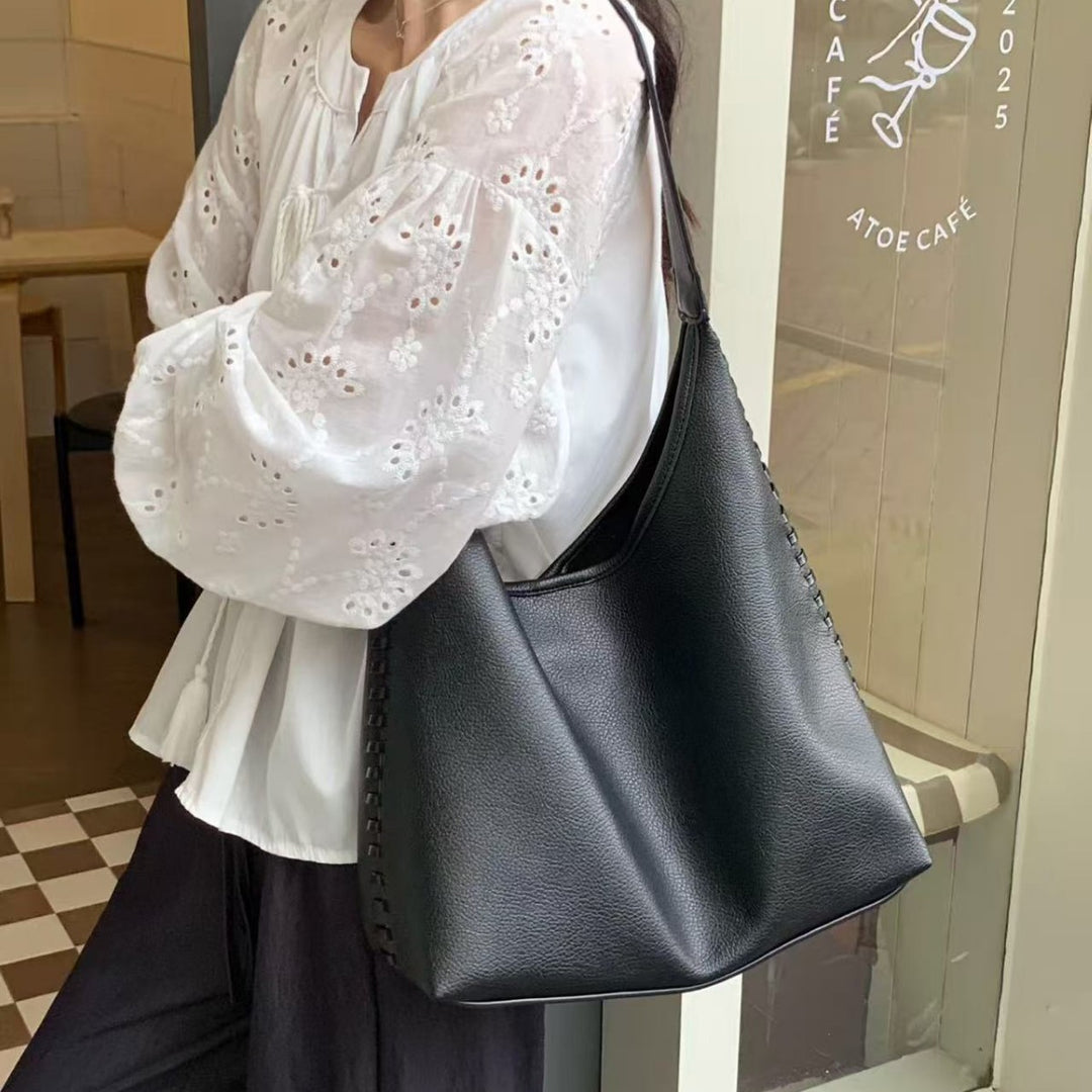 Modern Vegan Leather Slouchy Tote Bag