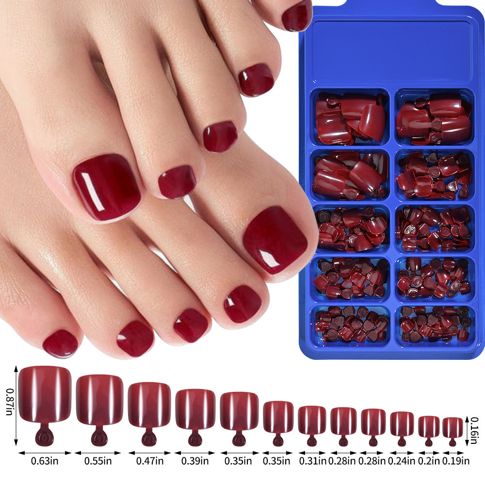 Full Coverage Gel Toe Nail Tips Set
