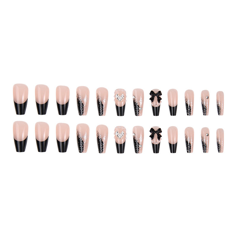 Acrylic nail set with glamorous 3D decorations and noble accents Kalsten