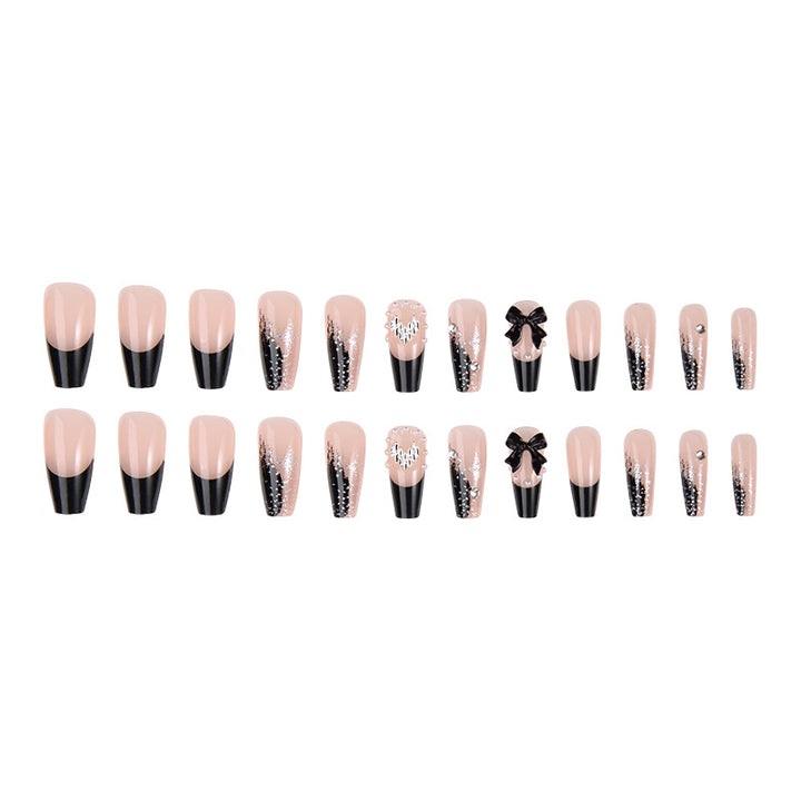 Acrylic nail set with glamorous 3D decorations and noble accents Kalsten