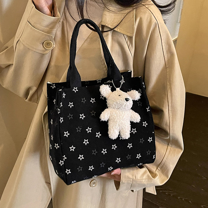 Casual Star-Patterned Mini Tote Bag
