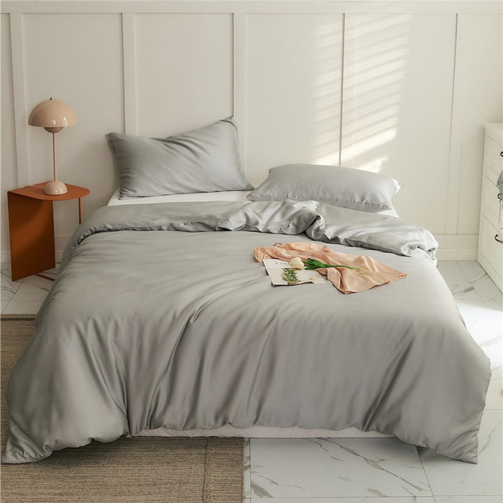 Luxurious Breathable Silk Duvet Cover Set With Hidden Zipper And Wrinkle Resistant Finish
