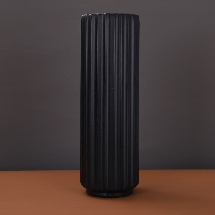 Tall Vertical Ribbed Decorative Vase Kalsten