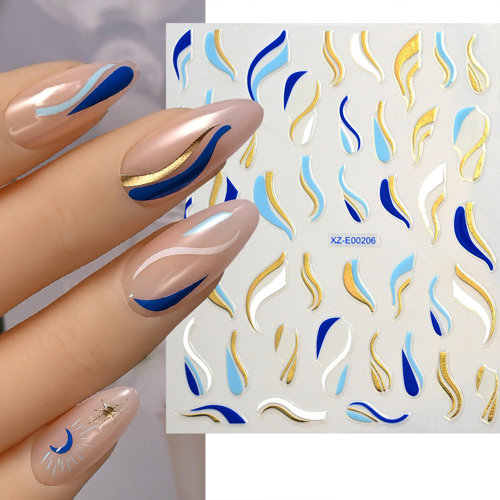 Abstract Wave Nail Art Stickers
