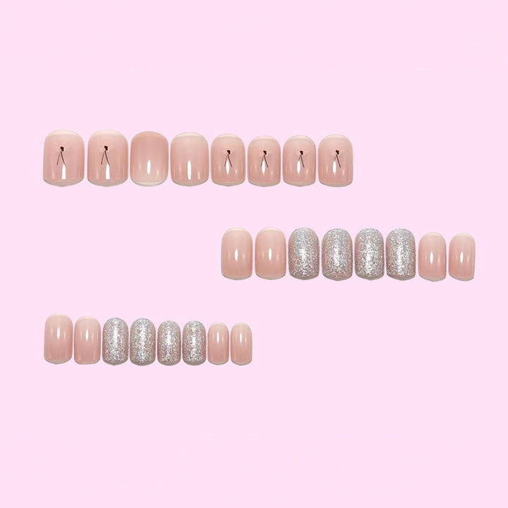 Decorative artificial nails with glitter and delicate floral designs Kalsten