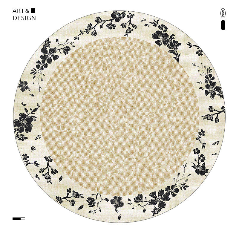 Floral Patterned Round Area Rug