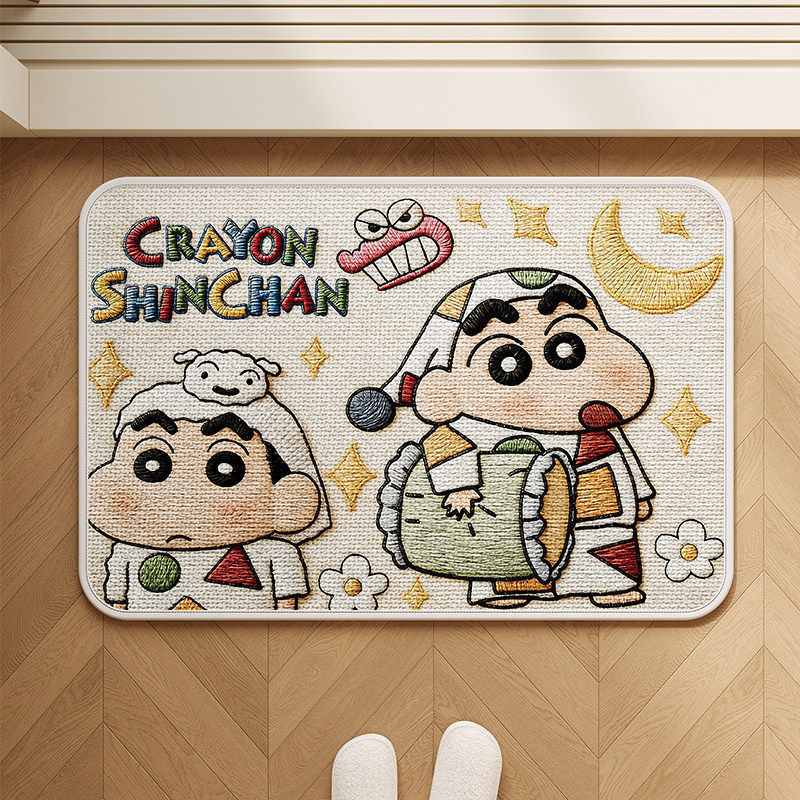 Cartoon Character Plush Bath Mat for Bathroom