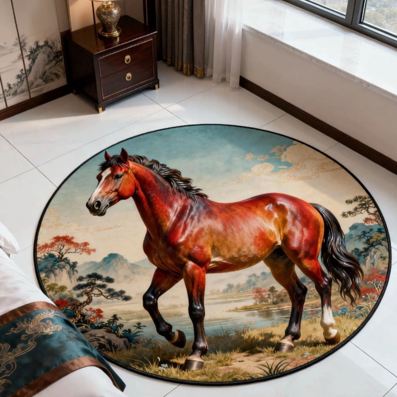 Animal-Themed Round Area Rug