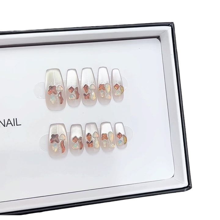 Decorative Press-On Nail Art Set with Butterfly Accents Kalsten