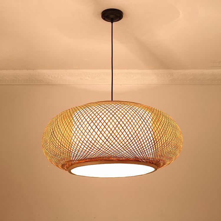 Woven Rattan Hanging Pendant Light