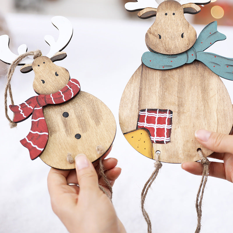 Wooden Reindeer Hanging Ornament