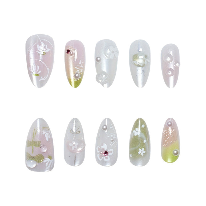 Floral Artistic Press-On Nail Set Kalsten