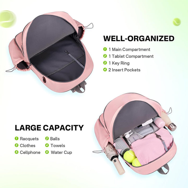 Multi-Compartment Tennis Racket Backpack Kalsten