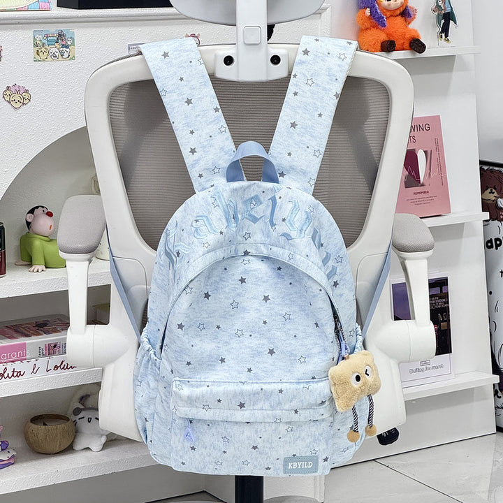 Stylish Star-Embellished Corduroy Backpack Kalsten