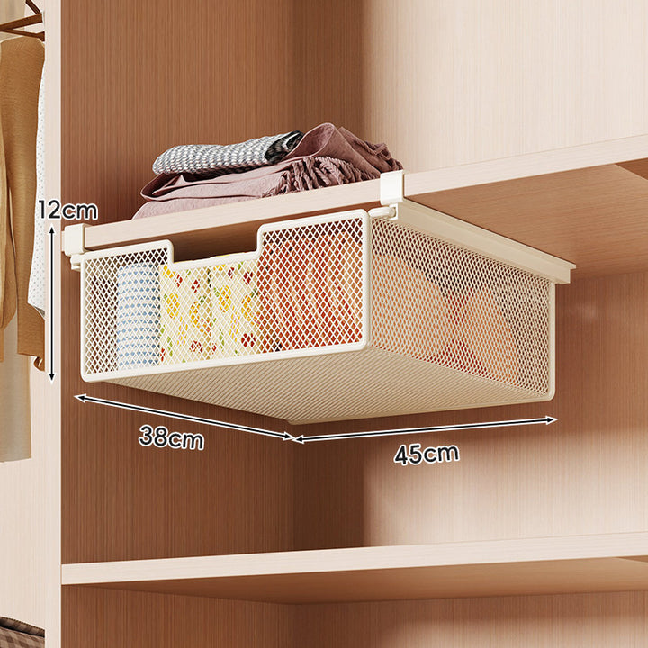 Under-Shelf Pull-Out Mesh Storage Basket