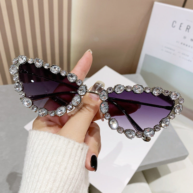 Ladies Glamorous Cat-Eye Sunglasses with Sparkling Rhinestone Details Kalsten