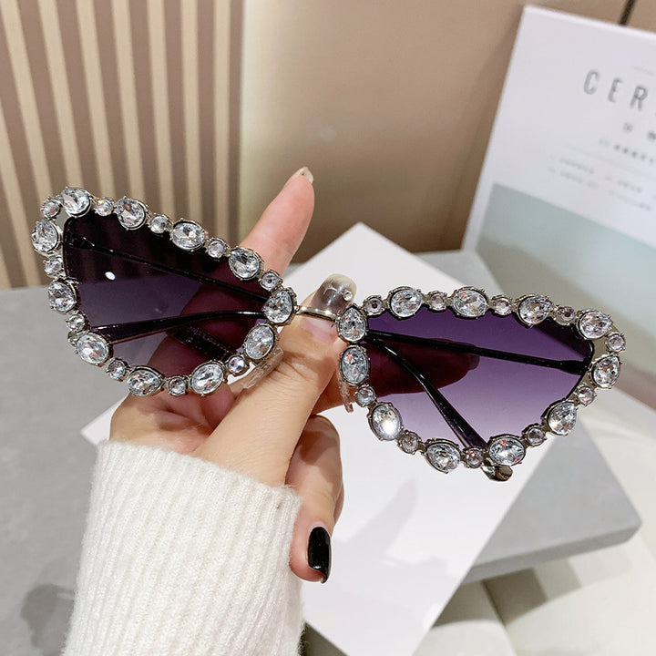 Ladies Glamorous Cat-Eye Sunglasses with Sparkling Rhinestone Details Kalsten