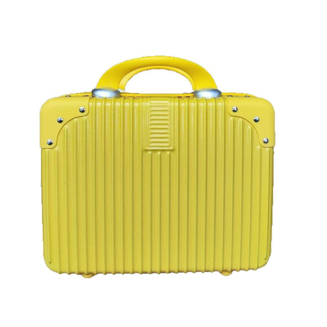 compact hard-shell travel vanity cosmetic and tech organizer with ribbed shell reinforced corners removable padded insert Kalsten