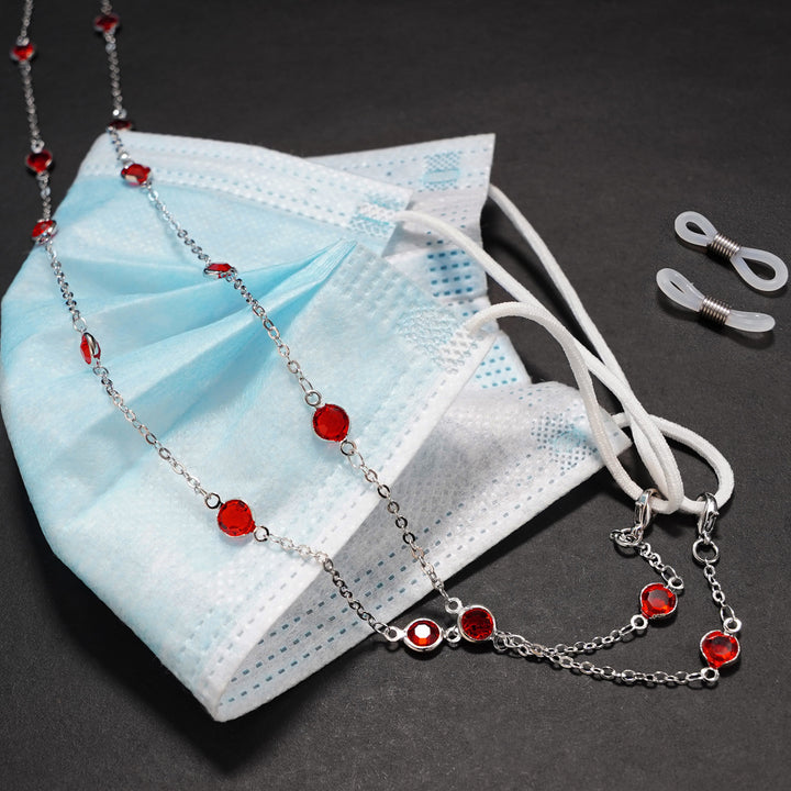 Elegant Crystal-Embellished Eyewear Chain kalsten