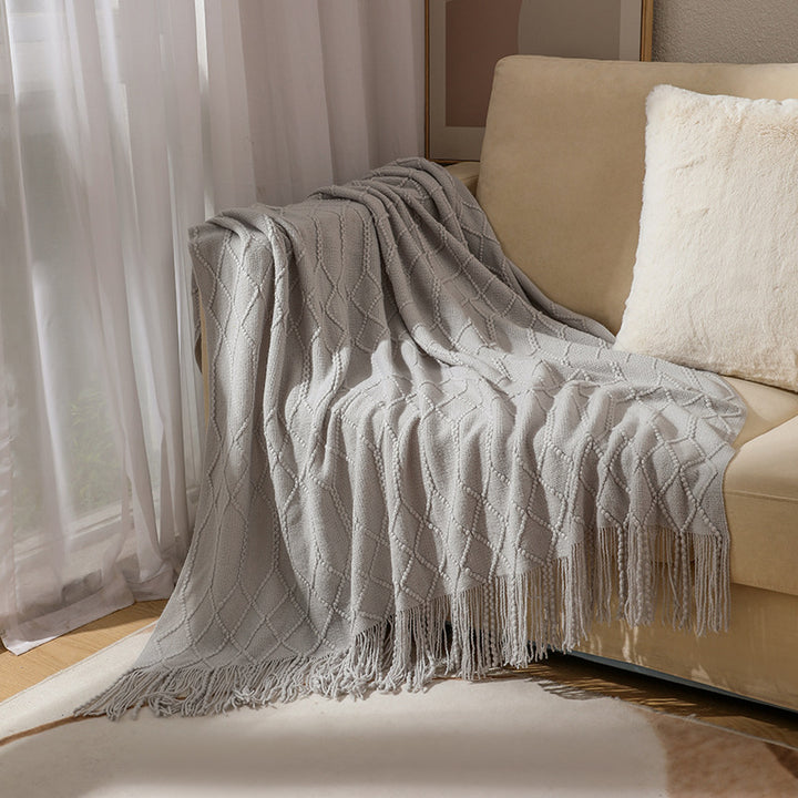 Luxurious Woven Textured Throw Blanket Kalsten
