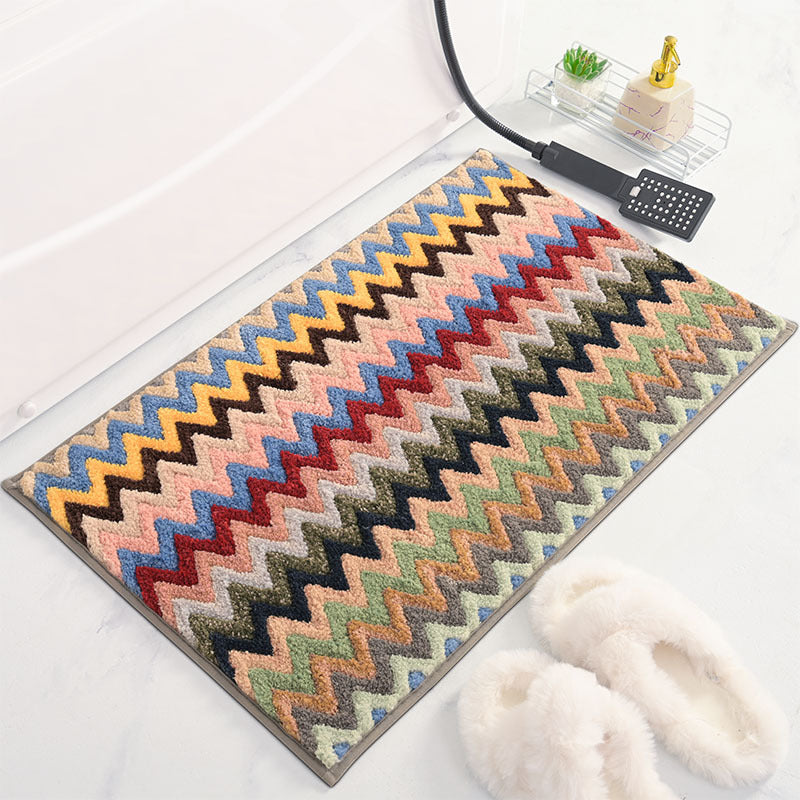 Chevron Pattern Non-Slip Bath Rug Kalsten