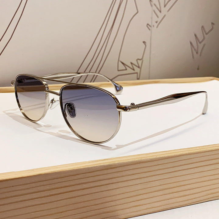 Ladies fashionable pilot sunglasses with elegant gold frame Kalsten