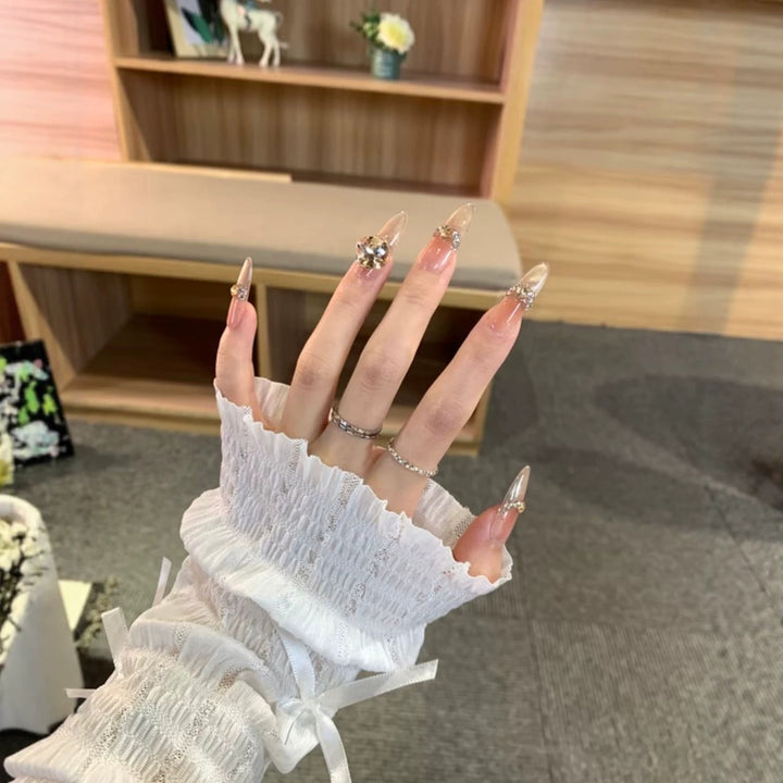 Glamorous Crystal-Studded Stiletto Nail Art Enhancements