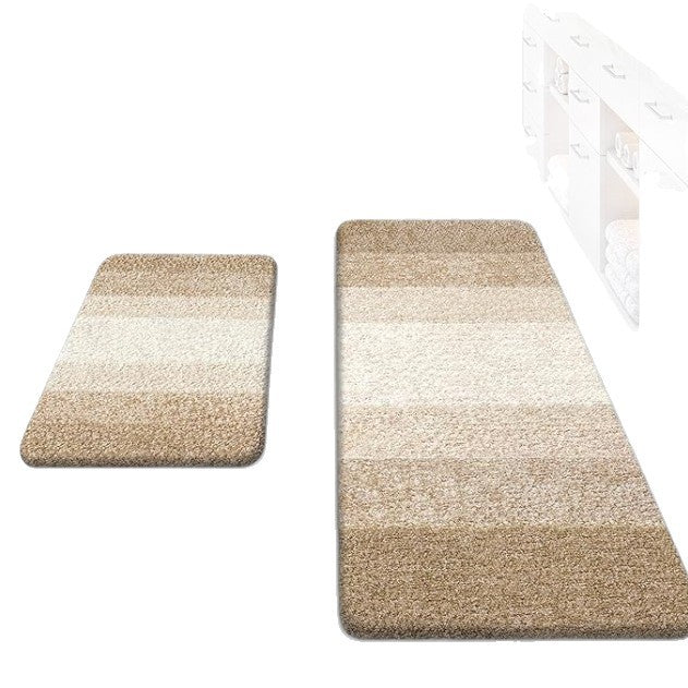 Soft Striped Bath Mat Set