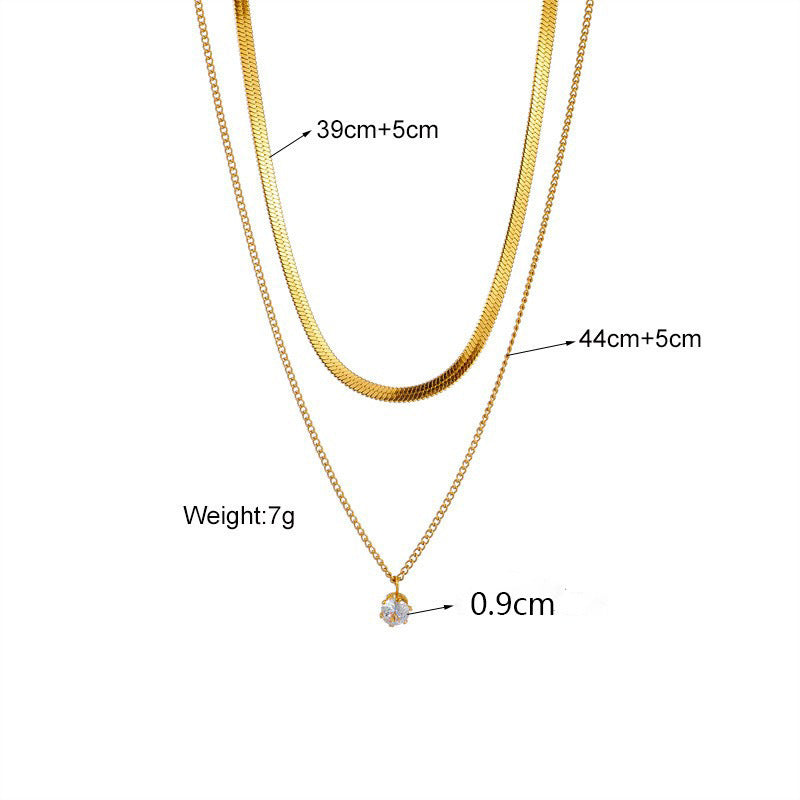 Layered Dual Chain Pendant Necklace Kalsten