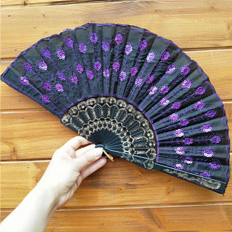 Ladies handcrafted fan with exquisite embroidery Kalsten