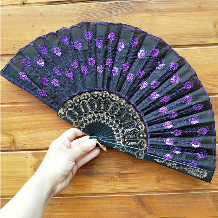Women's high-quality lace fan with artistic floral motifs Kalsten