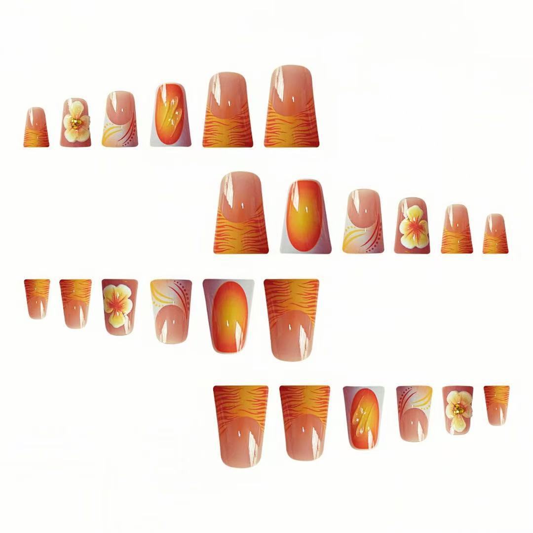 Artistic Floral Press-On Nail Design Kalsten