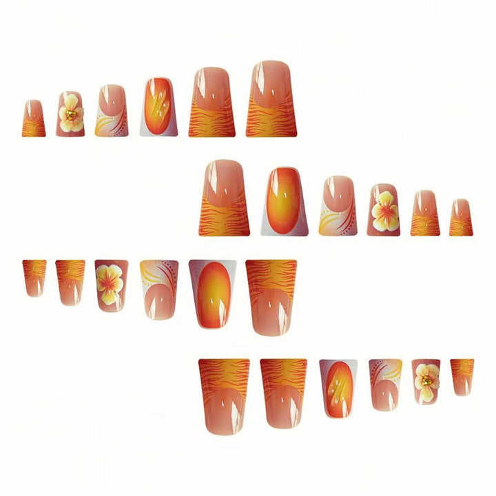 Artistic Floral Press-On Nail Design Kalsten