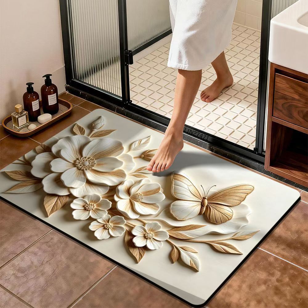 Premium Floral Design Bath Mat Kalsten