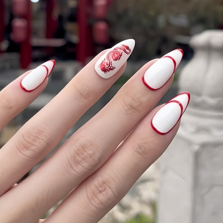 Artistic nails with dragon motif Kalsten