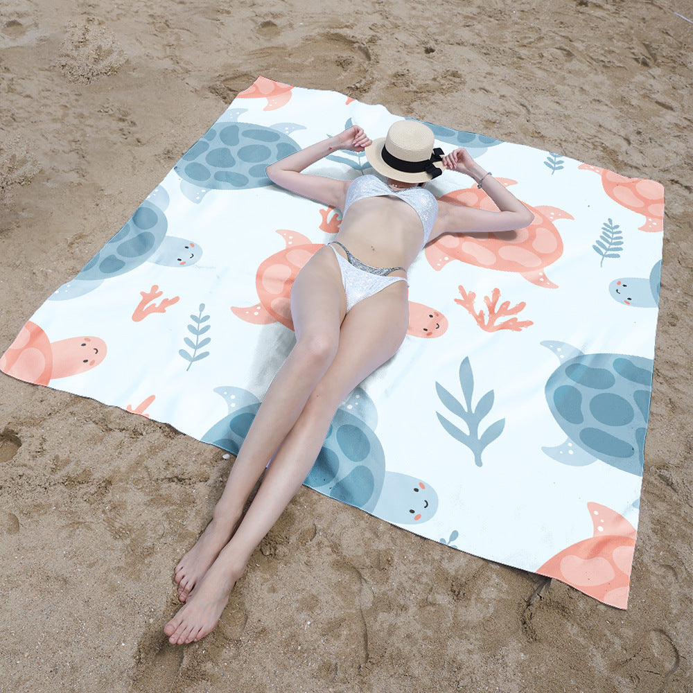 Beach blanket with sweet turtle motif Kalsten