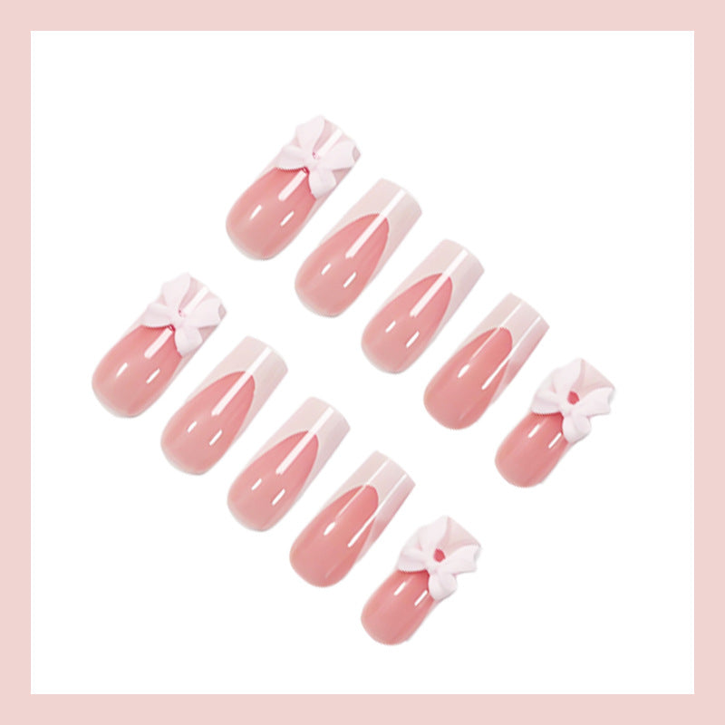 Artificial Nail Set with glamorous bow and glitter accents Kalsten